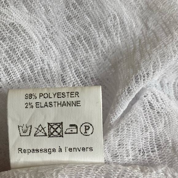 Deca De Vous A Nous Opera Open Knit Lightweight Top White Women’s Size T 3 US 6 - Picture 10 of 11